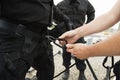 SWAT Team With Climbing Equipment