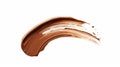 Swatch of liquid foundation for the face, brown shade. cosmetic product