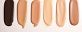 Swatches Displaying Foundation Shades In Various Skin Tones