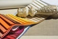 Swatches of fabrics for decoration, Royalty Free Stock Photo