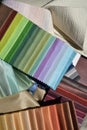 Swatches of fabrics for decoration Royalty Free Stock Photo