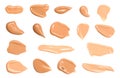 Swatches of Light Toned Liquid Foundation on a White Background Royalty Free Stock Photo