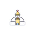 Swayambhu stupa RGB color icon Royalty Free Stock Photo