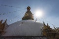 Swayambhunath is an ancient religious complex atop a hill in the Kathmandu Valley at Monkey Temple , Nepal Royalty Free Stock Photo