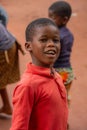 Swazi children in a traditional village