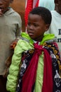 Swazi children in a traditional village