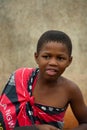 Swazi children in a traditional village