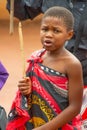 Swazi children in a traditional village