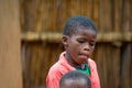 Swazi children in a traditional village
