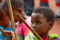 Swazi children in a traditional village