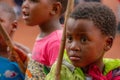 Swazi children in a traditional village