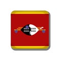 Swaziland flag button icon isolated on white background