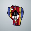 Swaziland Flag with Hand Design