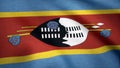 Swaziland grunge flag waving seamless loop. Swazi loopable dirty flag with highly detailed fabric texture. Flag of