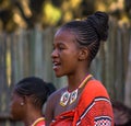 Swaziland woman singing and dancing with traditional attire clothing Swaziland.