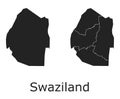 Swaziland map with regional division