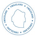 Swaziland vector map sticker.