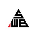 SWB triangle letter logo design with triangle shape. SWB triangle logo design monogram. SWB triangle vector logo template with red