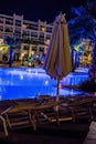 Sweaming pool at night, Hurghada, Egypt Royalty Free Stock Photo