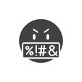 Swear face expression emoji vector icon