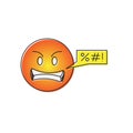 Swear face expression emoji vector icon symbol isolated on white background