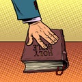 Swearing on the Bible. court and religion Royalty Free Stock Photo