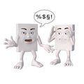 Swearing blockhead characters Royalty Free Stock Photo