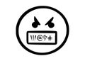 Swearing icon. Censored symbol substituting rude and expletive words in hand drawn style. Vector illustration