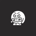 swearing icon. Filled swearing icon for website design and mobile, app development. swearing icon from filled emoji people