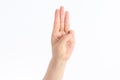 Swearing man hands in the air Royalty Free Stock Photo