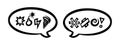 Swearing speech bubble censored with symbols. Hand drawn swear words in text bubbles to express exclamation and harsh Royalty Free Stock Photo