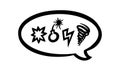 Swearing speech bubble censored with symbols. Hand drawn swear words in text bubbles to express exclamation and harsh Royalty Free Stock Photo