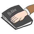 Swearing under oath bible Royalty Free Stock Photo