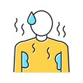 sweat perspiration human color icon vector illustration