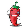 Sweat smile red chili character cartoon