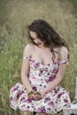 Sweat young woman holding some cherries Royalty Free Stock Photo