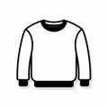 Minimalistic Sweatshirt Icon In Black And White