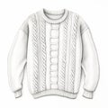 Detailed Shading Illustration Of White Cable Sweater Royalty Free Stock Photo