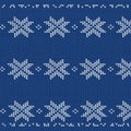 Sweater Fairisle clothes white and blue texture style. Festive Sweater Design. Seamless Knitted Pattern