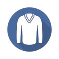Sweater flat design long shadow icon Royalty Free Stock Photo