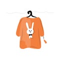 Sweater on hangers with funny rabbit design