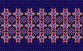 Sweater knitting pattern, Vector knitted abstract Navajo style, Pink and blue pattern geometry design