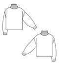 Sweater turtleneck technical sketch Royalty Free Stock Photo