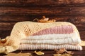 Sweaters with autumn leafs Royalty Free Stock Photo