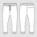 Sweatpants Flat sketch vector template