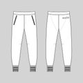 Sweatpants man template front, back views