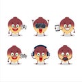 Swede cartoon character are playing games with various cute emoticons