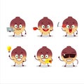 Swede cartoon character with various types of business emoticons