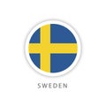 Sweden Button Flag Vector Template Design Illustrator Royalty Free Stock Photo