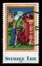 Virgin Mary visiting st. Elizabeth, medieval book-painting